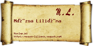 Mózsa Liliána névjegykártya